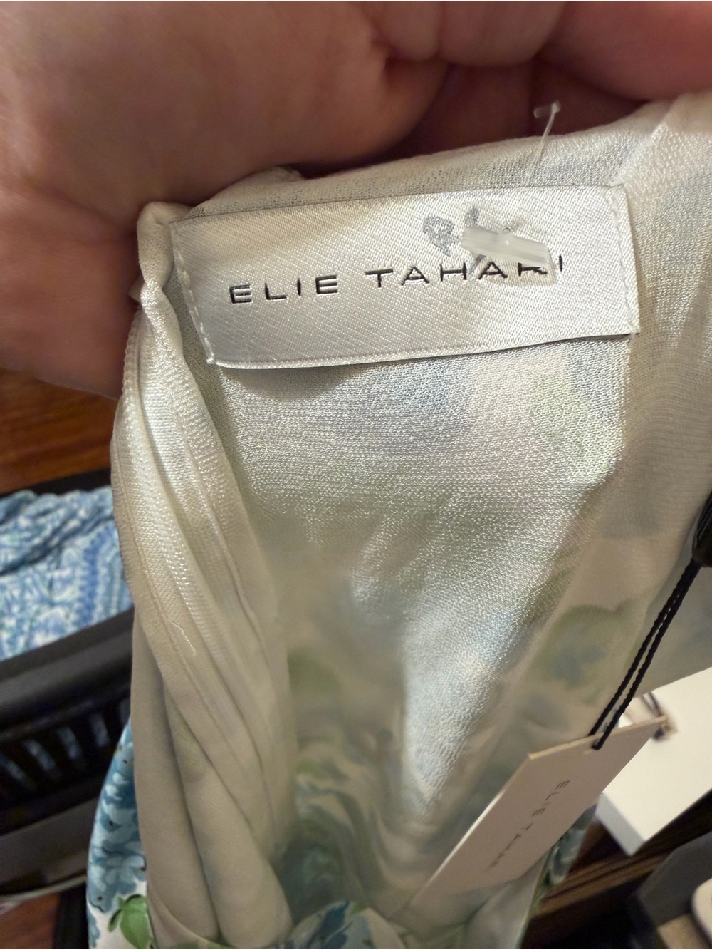 NWT Elie Tahari Blue Floral Sleeveless Midi Dress Garden Party Resort - Picture 7 of 9